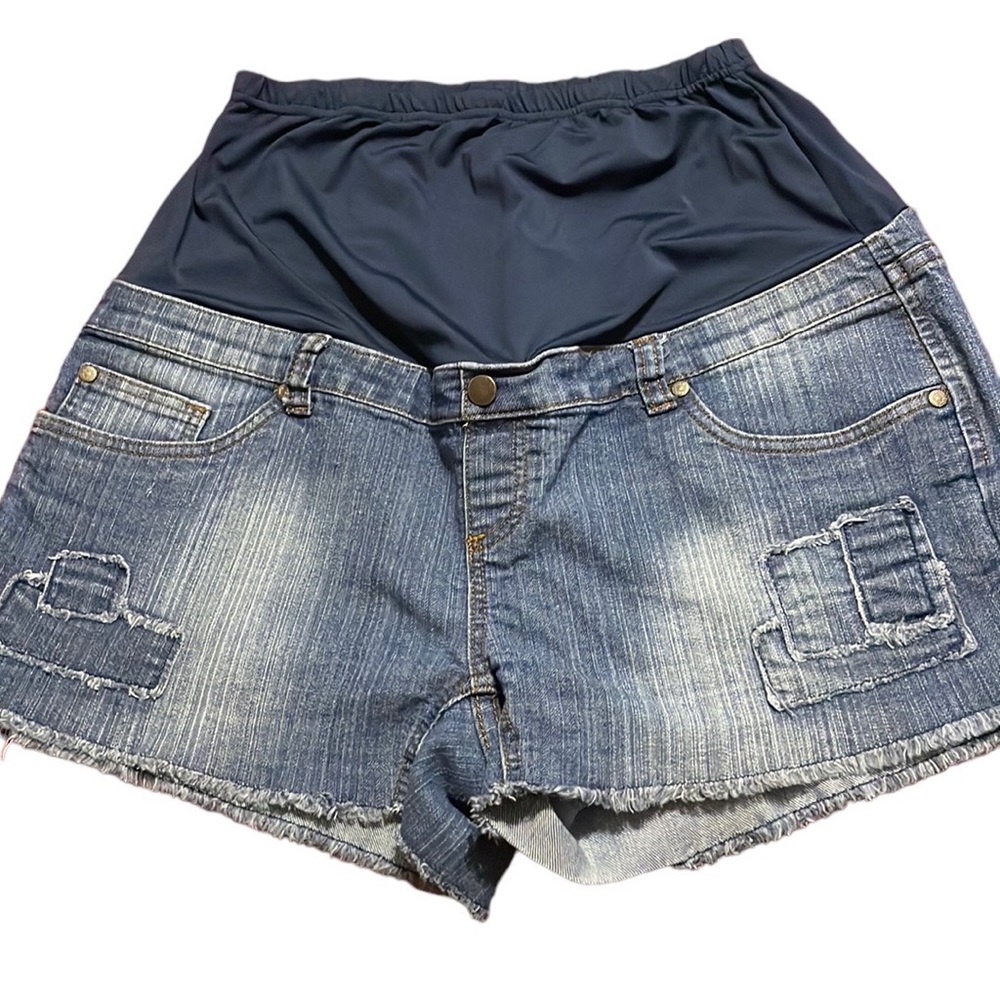 Oh! Mamma Maternity Full Panel Jean Shorts